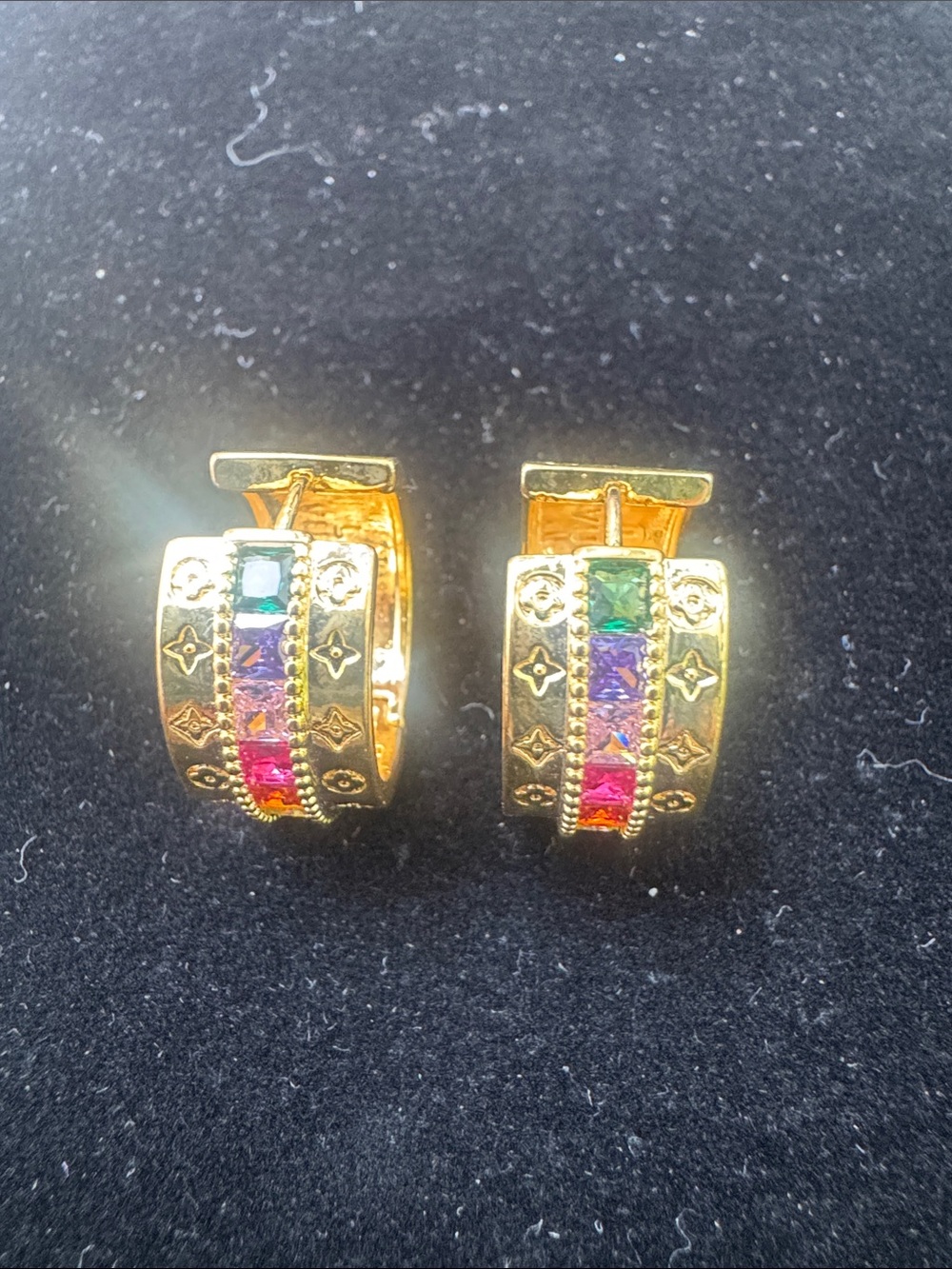 Earrings Multi-Color Crystal Hoop Earrings